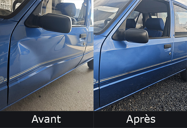 Débosselage - Avant et après